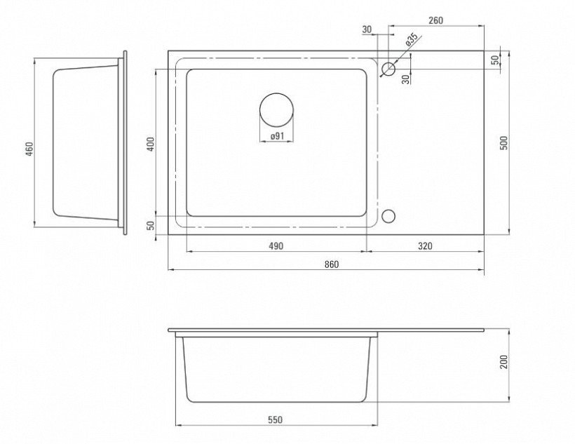 Елегантна мивка за кухня - Capella White Alabaster (1)