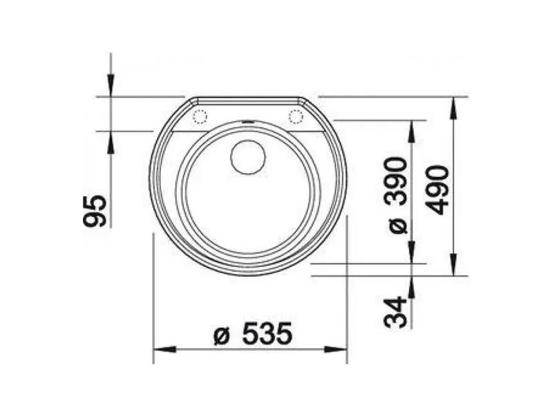 Вградена мивка за кухня Rondoval 45 (1)