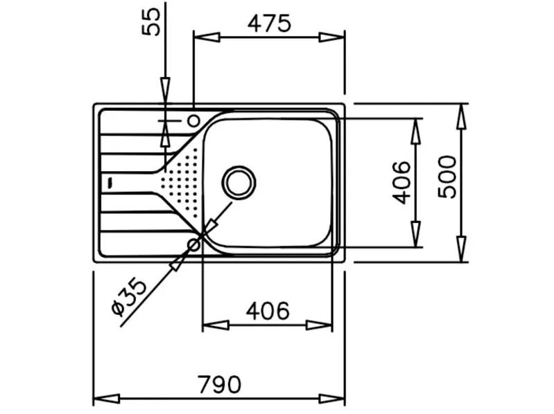 Вградена кухненска мивка Universe 50 1B 1D MAX (1)