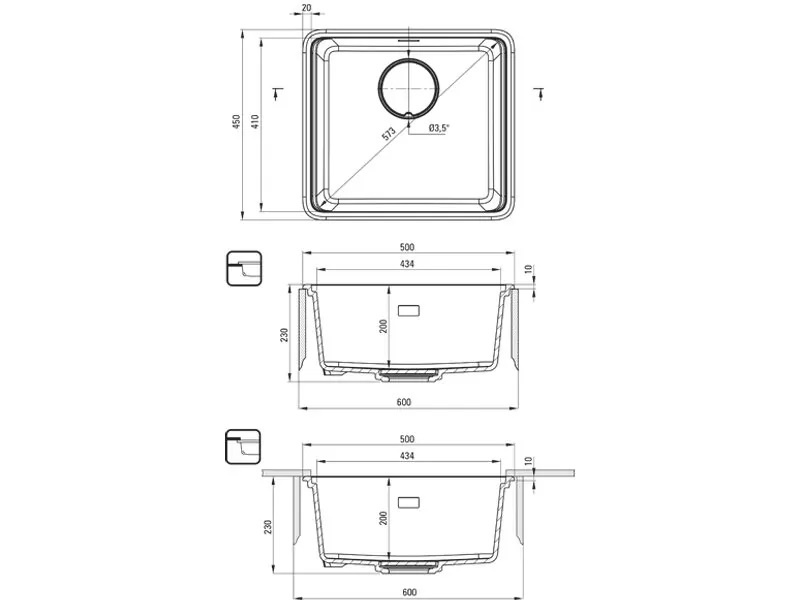 Мивка за кухня Momi Anthracite Metallic (1)