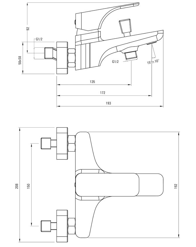 Бяла батерия за вана душ Deante Hiacynt (2)
