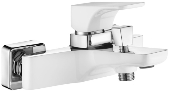 Бяла батерия за вана душ Deante Hiacynt