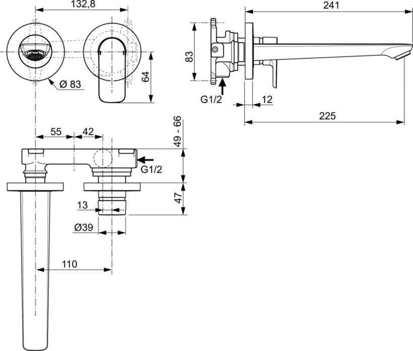Вградена батерия за мивка Ideal Standard Connect Air (1)